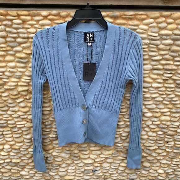 ALP N ROCK HANNE CARDIGAN SWEATER Light Blue. Size Small. New with Tag NWT - Picture 3 of 8
